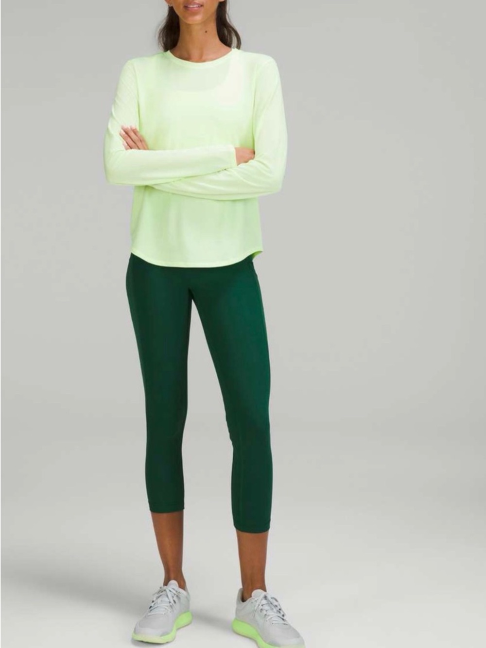 New Lululemon high neck running training long sleeve shirt faded zap